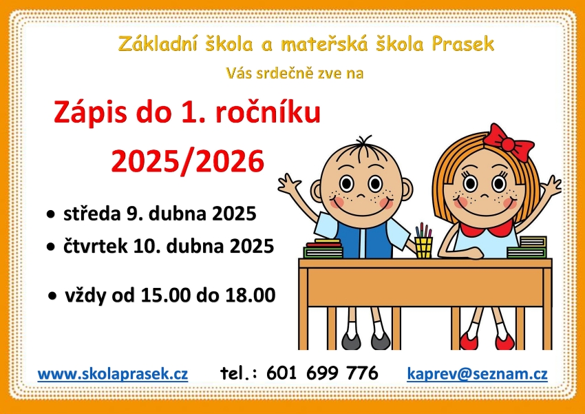 Zpis do 1. ronku na koln rok 2025-2026
